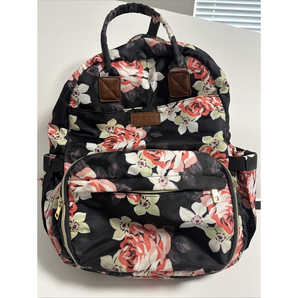 Handbags - Lovevook backpack diaper bag floral print ‎ 20x16 inch thermal pocket lunch box